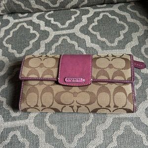 Coach Vintage Purple and Khaki Wallet